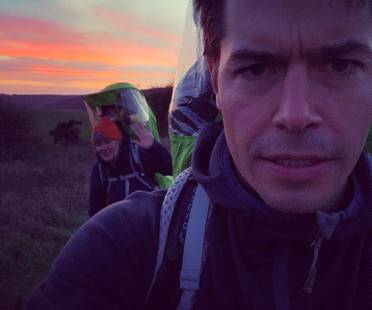 Nathan and Verity - Sunset on the South Downs